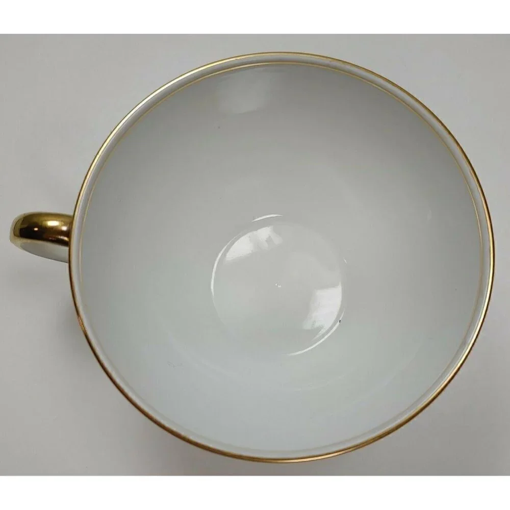 Vintage 1930's Victoria Czechoslovakia Bone China Tea Cup Coffee Cup Handle Gold